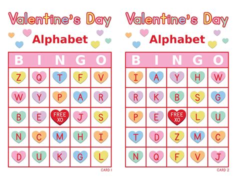 200 Valentines Day Alphabet Bingo Cards Pdf Download 2 Per Page 24