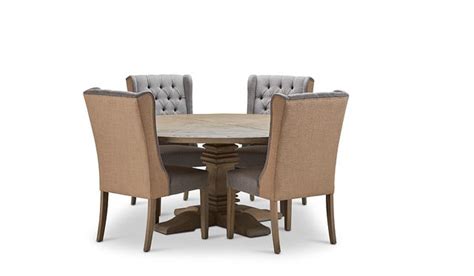 Hadlow Gray 72 Table And 4 Tufted Chairs 0