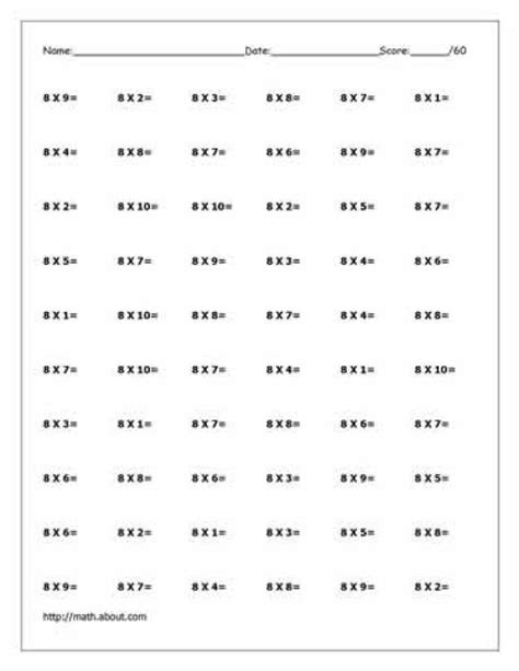 15 Best Images Of Mad Minute Multiplication Printable Math Worksheets