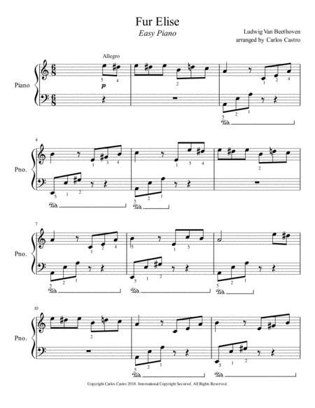 Fur Elise Easy Piano By Ludwig Van Beethoven 1770 1827 Digital