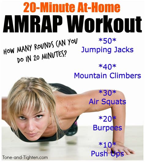 Quick Total Body At Home Workout 20 Minute Amrap Cardio And