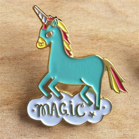 Magic Unicorn Enamel Pin Unicorn Pin Enamel Pins Whimsical Ts