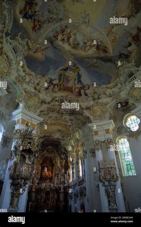 Germany Bavaria Near Garmisch Partenkirchen Wieskirche Baroque
