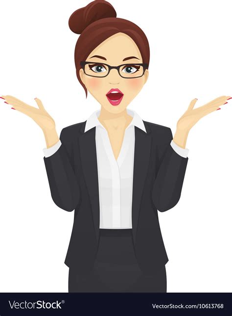 Surprised Business Woman Royalty Free Vector Image
