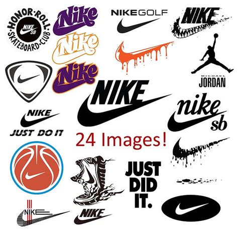 Nike Logo SVG And PNG Bundle 24 Images Just Do It Cricut Cut Files