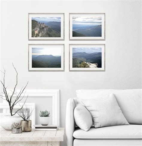 Mountain Landscape Framed Wall Art Set Of 4 Nature Art Photography