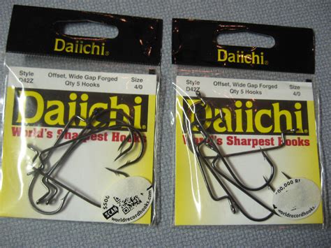 Daiichi Fishing D Z Offset Worm Hooks Size Size EBay
