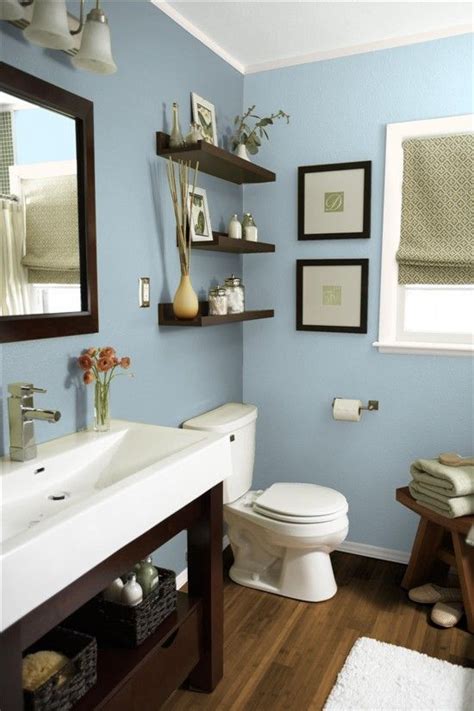 Basement walls that are made out of finished drywall can be painted the same way that you. SW Languid Blue | Small bathroom remodel, Green bathroom ...