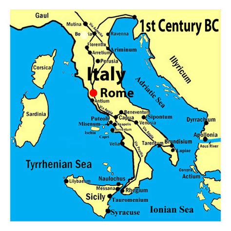 Map Of Ancient Italy Octavian Rise To Power
