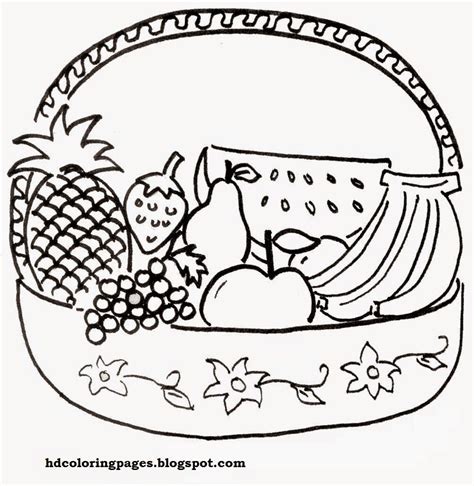 Free, printable fruit coloring pages are fun for kids! Fruit Basket Coloring Pages To Print - Coloring Home