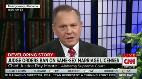Alabama Chief Justice Roy Moore Tells Probate Judges To Stop Issuing Same Sex Marriage Licenses