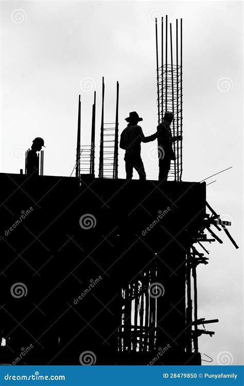 Silhouette Labor Working On Building Stock Photo Image Of Profession