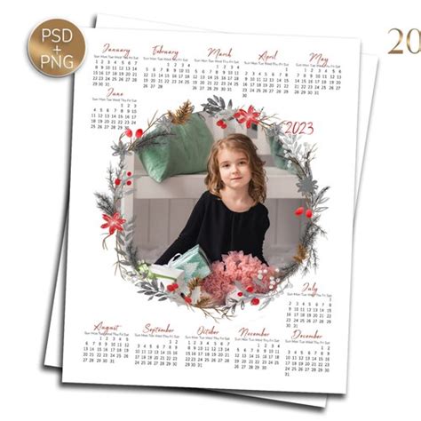 2023 Photo Calendar Template Canva Honeycomb One Page Etsy