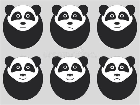 Set Of Cute Pandas Emotions Stock Vector Illustration Of China