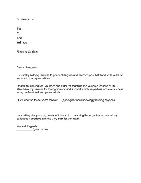 Goodbye Letter To Coworkers Sample For Your Needs Letter Template