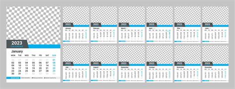 Calendario De Pared Dise O Calendario Mensual Meses