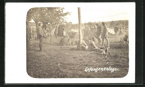 Foto Ak Lager Der Kriegsgefangenen Alte Ansichtskarten
