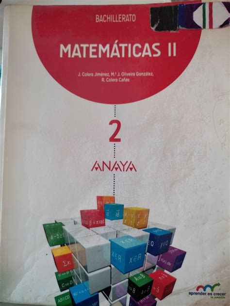 Matemáticas 2° Bachillerato Anaya 9788469812778 De Segunda Mano Por 15