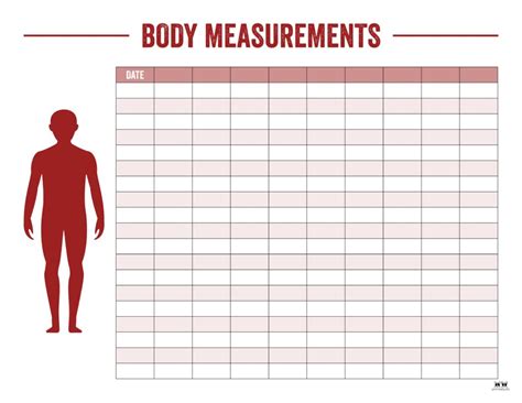 Body Measurement Charts Free Printables Printabulls Printable