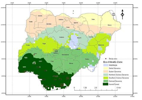 Map Of Nigeria Showing Climatic Zones Map Of Nigeria Showing Climatic Zone Western Africa