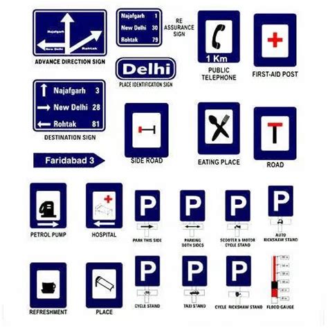 Bluewhite And Red Informatory Road Safety Sign At Rs 450square Feet