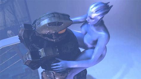 rule 34 3d alien animated armor asari blue skin bouncing breasts breasts female halo series