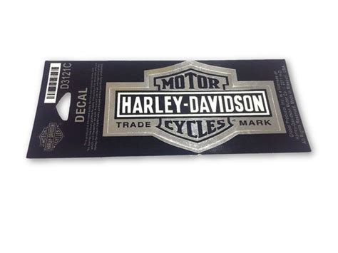 Harley Davidson Decal Long Bar And Shield Chrome Small Harley World Store