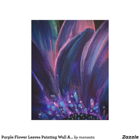 Purple Flower Leaves Painting Wall Art Painting Purple