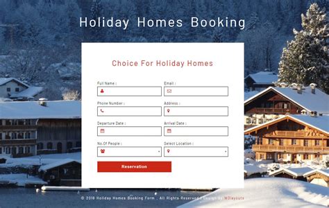 Holiday Homes Booking Form Responsive Widget Template W3layouts