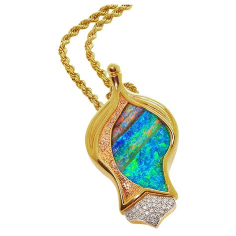 Impressive Gurhan Quilpie Boulder Opal Gold Necklace For Sale At Stdibs