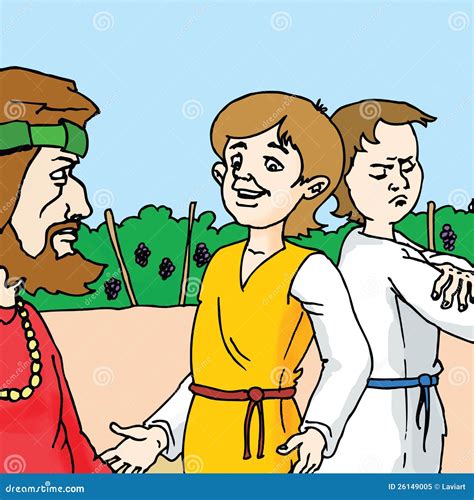 Bible Stories The Parable Of The Two Sons Stock Illustration Image