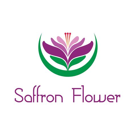Beautiful Violet Saffron Flower Logo Icon Vector Template 10348139 Vector Art At Vecteezy