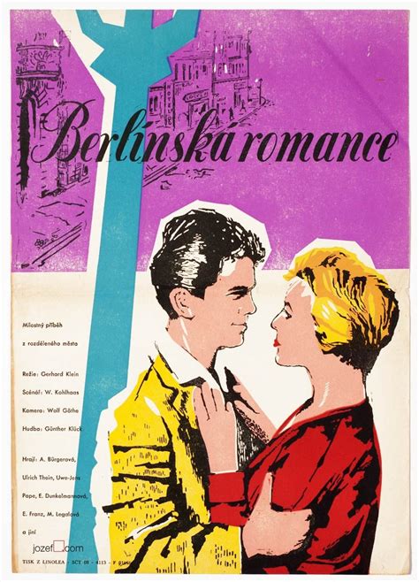 Illustrated Movie Poster Berlin Romance 50s Cinema Art