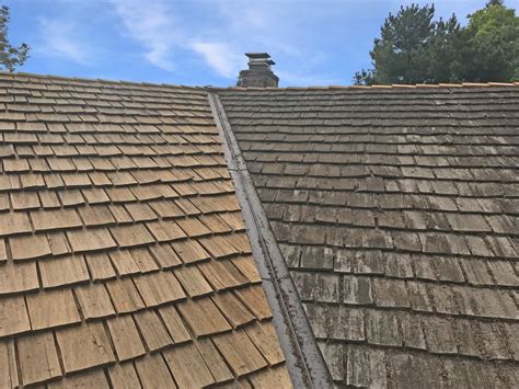 Cedar Roof Cleaning Before And After Nw Surface Cleaner