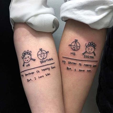 Brother Sister Tattoo Brother Tattoos Sibling Tattoos Matching Best