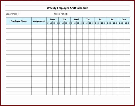 Free Excel Shift Schedule Template