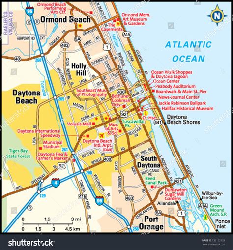 Places daytona beach, florida beach daytona beach area convention and visitors bureau. Map Of Daytona Beach Florida Area | Printable Maps
