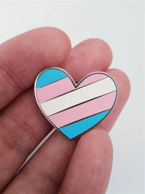 Trans Heart Pin Trans Pride Pin Queer Enamel Pin Etsy