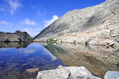 High Altitude Clear Alpine Lakes In The Rocky Mountains As Viewed From