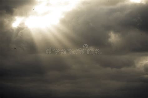 Sun Rays Through Storm Clouds Stock Photo Image Of Nature Heaven