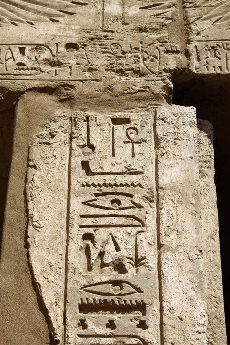 Hieroglyphs Of Karnak Temple Editorial Stock Photo Image Of Column