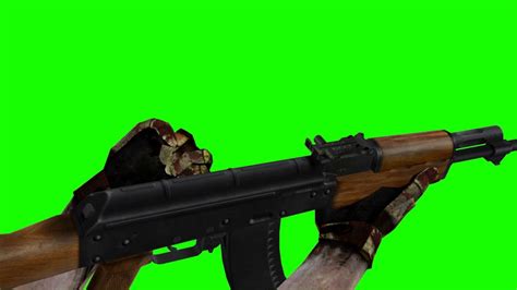 Ak 47 Reload Front View In Green Screen Free Stock Footage Youtube