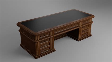 Classic Office Table 3d Model Cgtrader