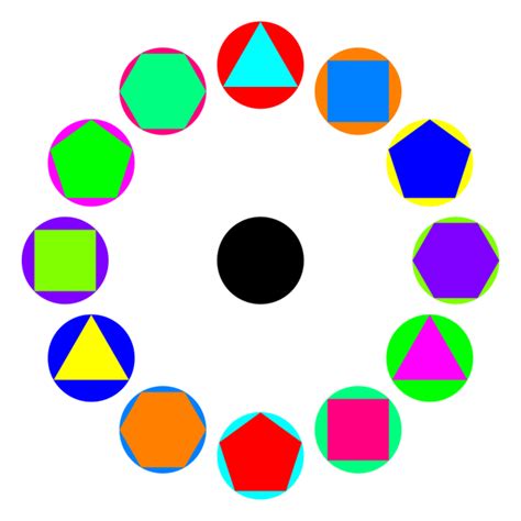 4 Polygons In Circles Rainbow Free Svg