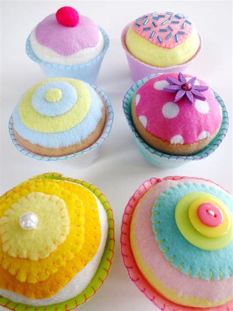 Felt Cupcakes Sewing Pattern Etsy Felt Cupcakes Felt Cake Felt Food