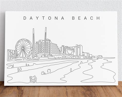 Daytona Beach Canvas Wall Art Daytona Florida Art Print with | Etsy