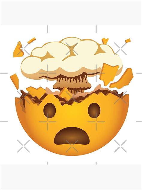 Mind Blown Emoji Funny New Emoji Art Print By Japdua Redbubble