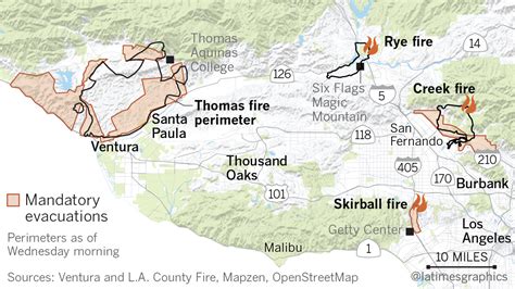Heres A Map Showing All The Major Fires In Southern California The