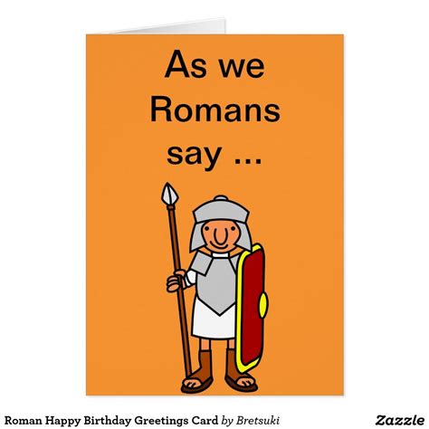 Roman Happy Birthday Greetings Card Zazzle Birthday Greeting Cards