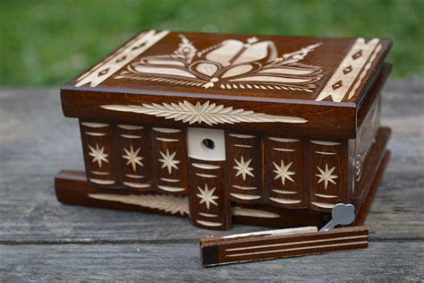 Handcrafted Wooden Puzzle Box With Custom Name Unique Keepsake